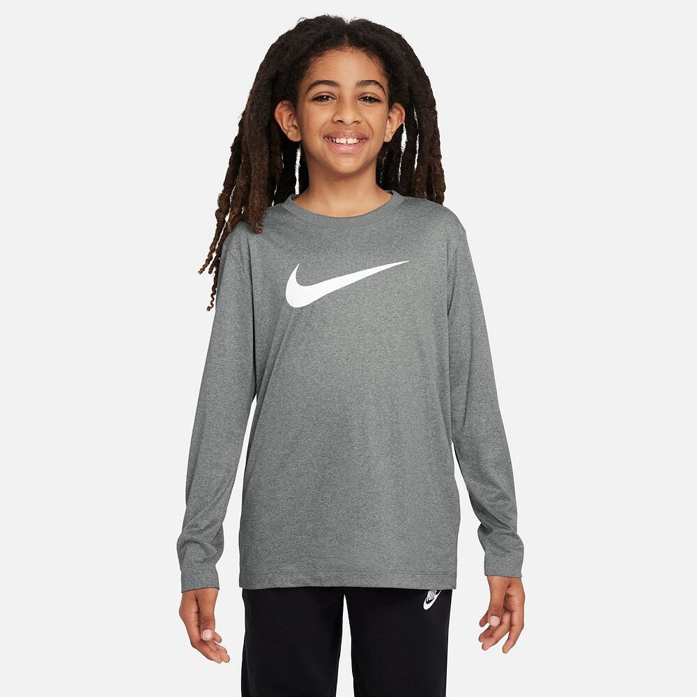 Детская футболка Nike Dri-FIT с длинными рукавами, серый 
Детская футболка Nike Dri-FIT с длинными рукавами, серый