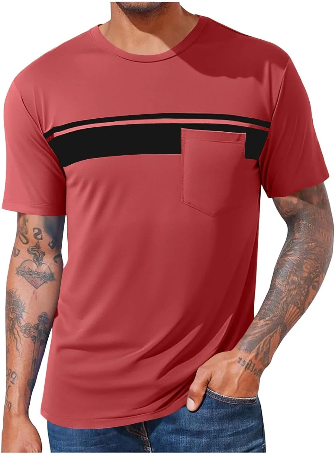 Мужская футболка Casual с полосками и карманом
Мужская футболка Casual с полосками и карманом