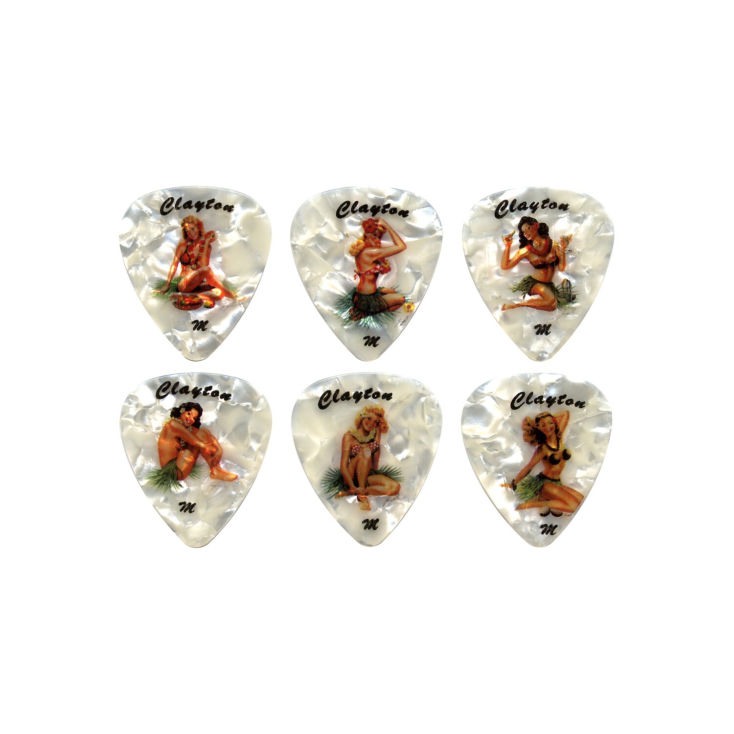 Гитарные медиаторы Clayton Hula Hottie 1 дюжина средних размеров