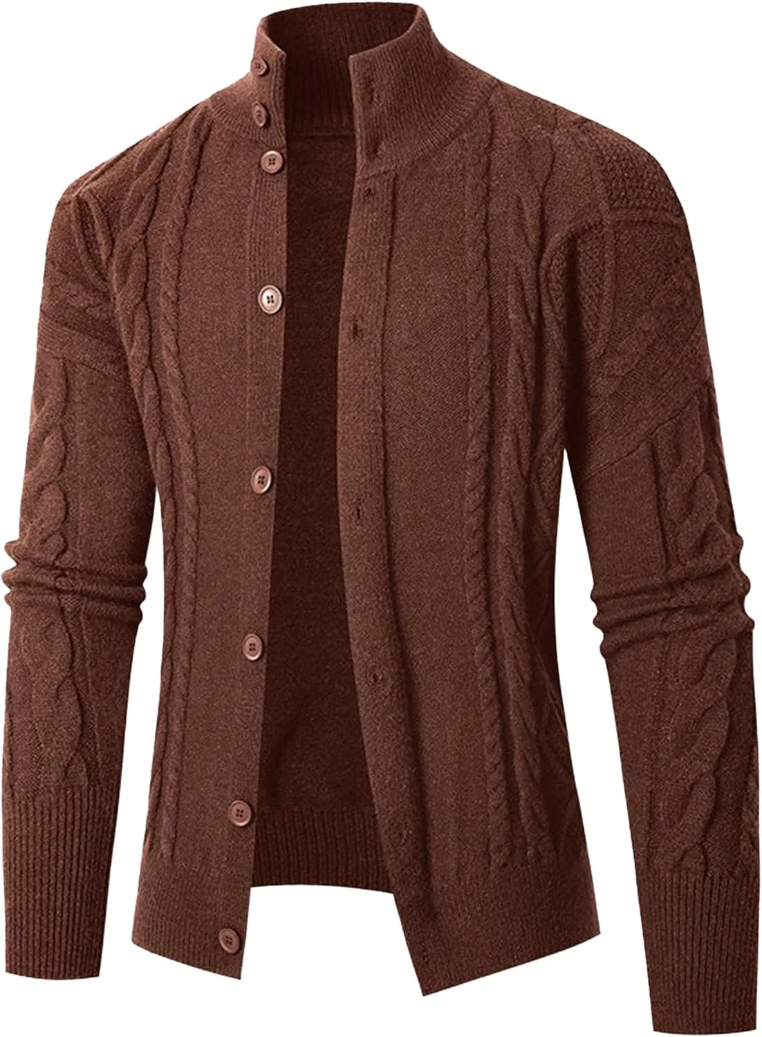 Мужской кардиган с воротником стойкой и пуговицами SWJGLITTR
Мужской кардиган с воротником стойкой и пуговицами SWJGLITTR