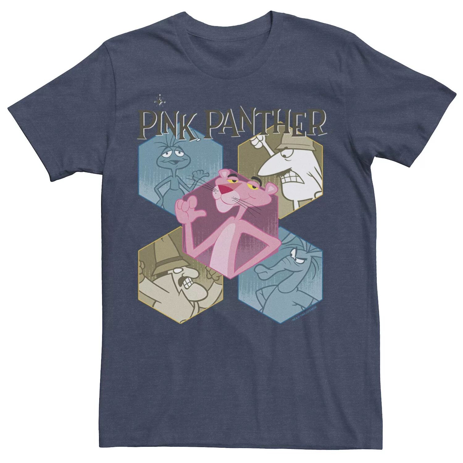 Мужская футболка с шестиугольным портретом и рисунком Pink Panther Licensed Character
Мужская футболка с шестиугольным портретом и рисунком Pink Panther Licensed Character