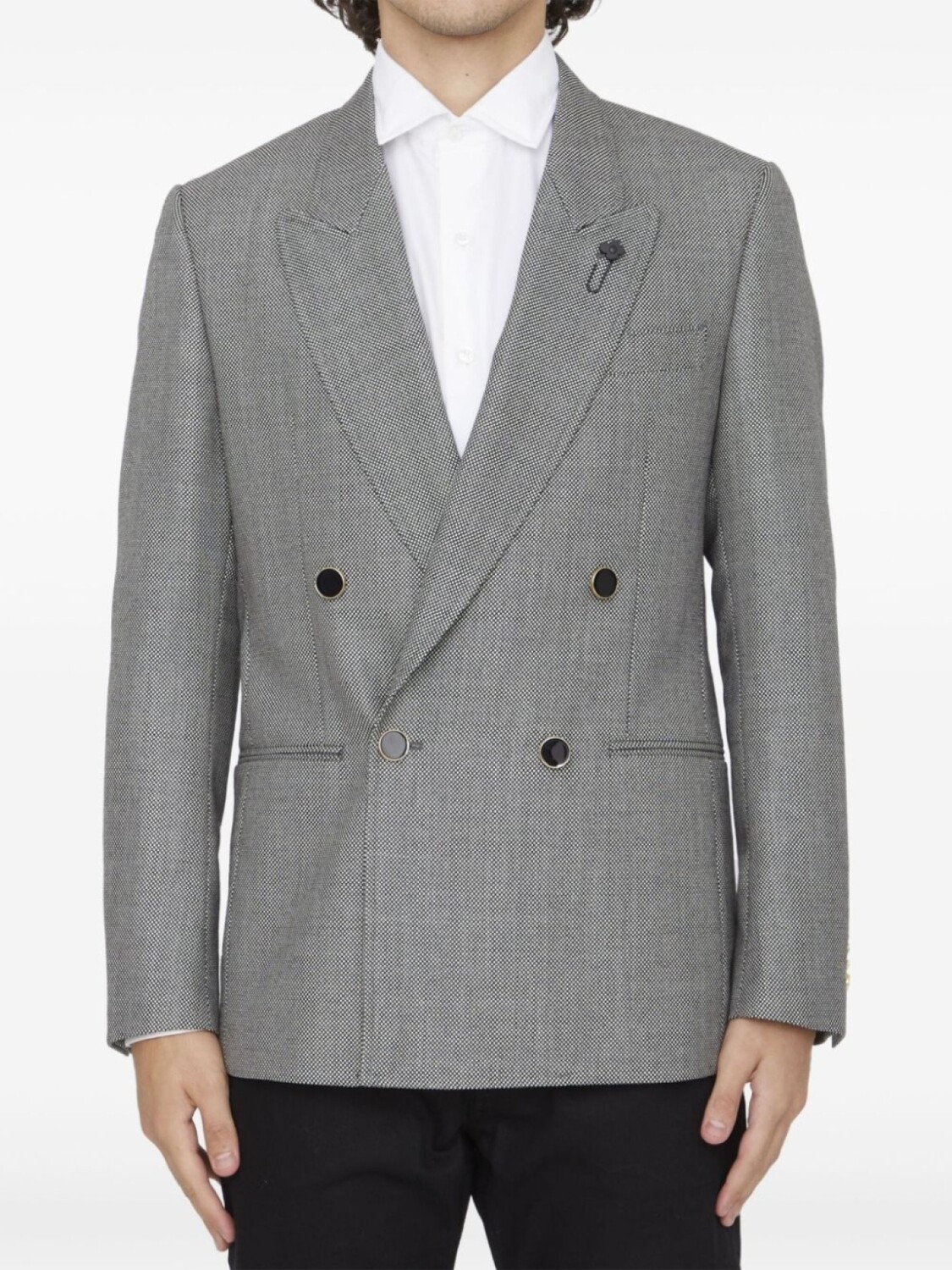 Lardini двубортный шерстяной пиджак, серый
Lardini двубортный шерстяной пиджак, серый