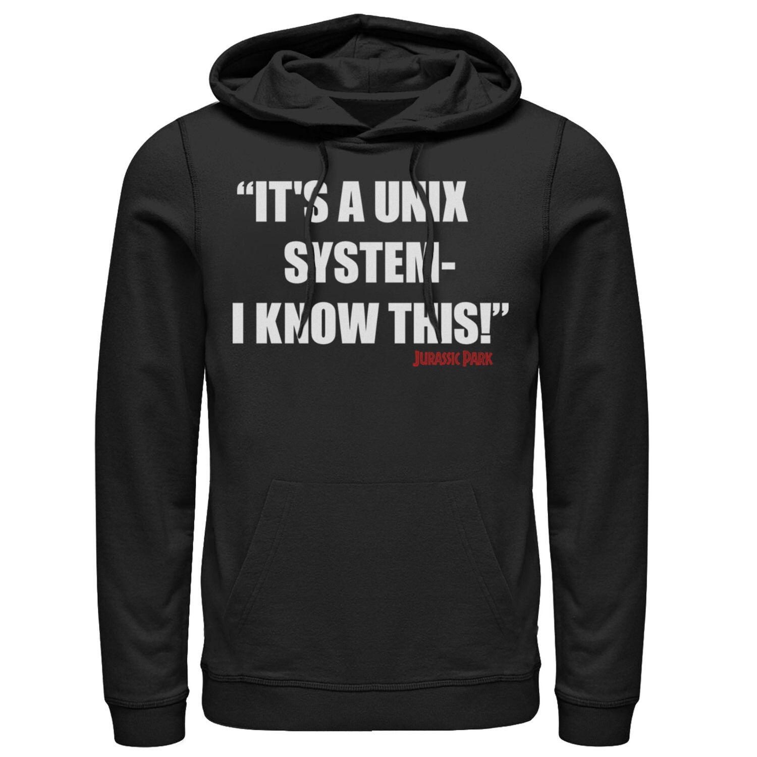 Мужская толстовка с капюшоном «Парк Юрского периода. Это Unix-система. Я знаю эту толстовку» Licensed Character, черный
Мужская толстовка с капюшоном «Парк Юрского периода. Это Unix-система. Я знаю эту толстовку» Licensed Character, черный