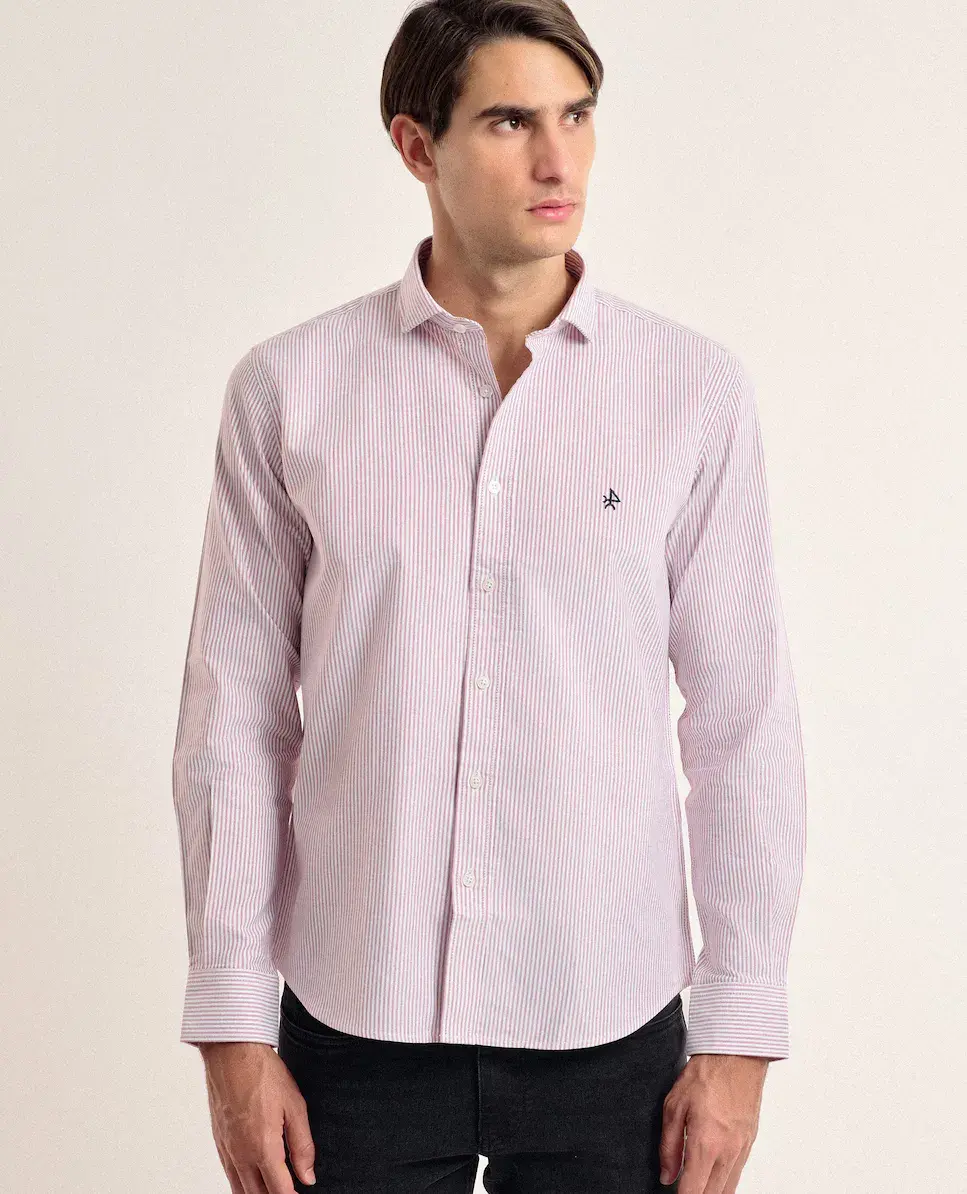 Мужская классическая рубашка из хлопка в красную полоску оксфорд Valecuatro, красный
Мужская классическая рубашка из хлопка в красную полоску оксфорд Valecuatro, красный