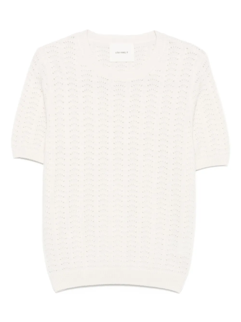 Ажурный топ с короткими рукавами Lisa Yang, нейтральный
Ажурный топ с короткими рукавами Lisa Yang, нейтральный