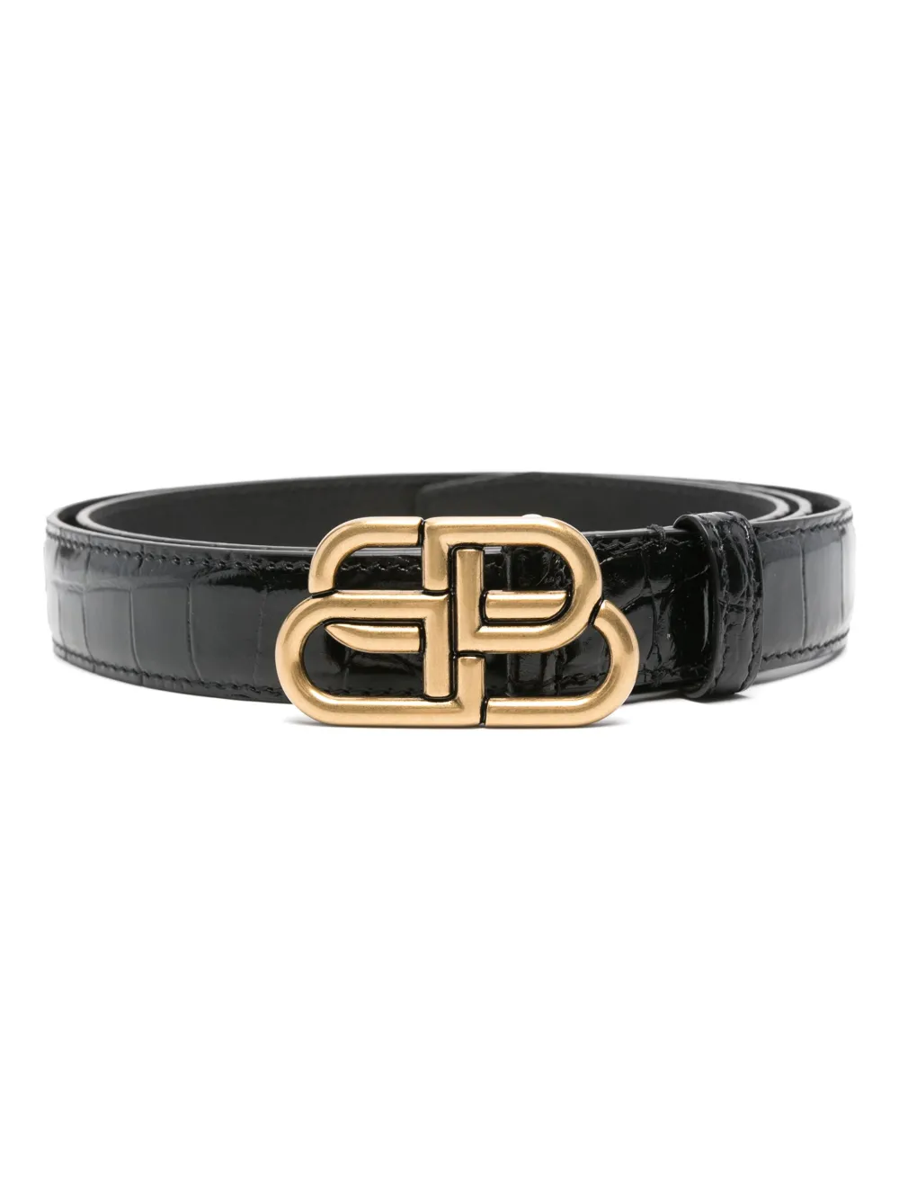 Узкий ремень с тиснением под крокодила и логотипом BB BALENCIAGA, черный
Узкий ремень с тиснением под крокодила и логотипом BB BALENCIAGA, черный