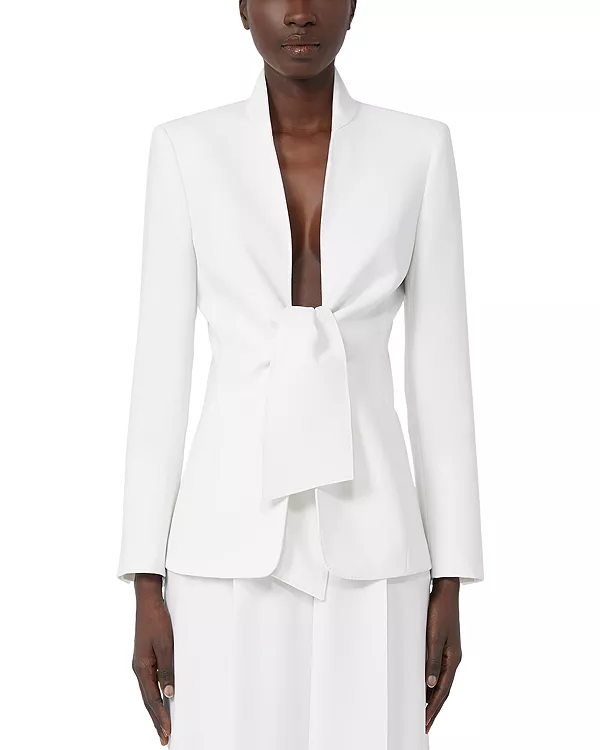 Пиджак с галстуком спереди Max Mara, белый
Пиджак с галстуком спереди Max Mara, белый