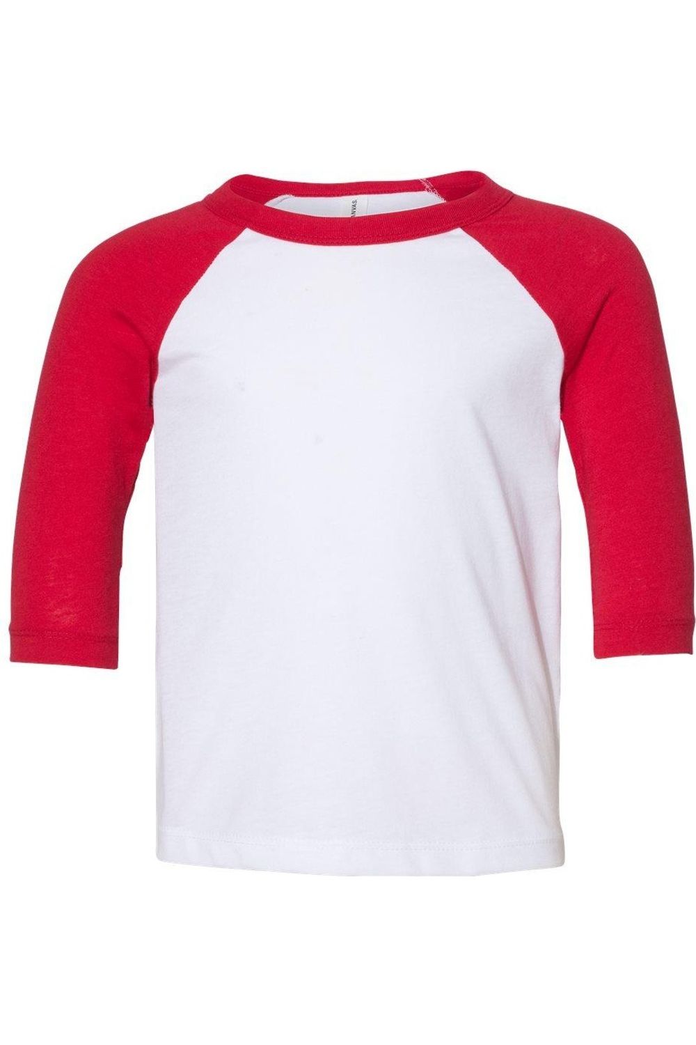 BELLA + CANVAS Детская бейсбольная футболка с рукавом три четверти, белый/красный 
BELLA + CANVAS Детская бейсбольная футболка с рукавом три четверти, белый/красный