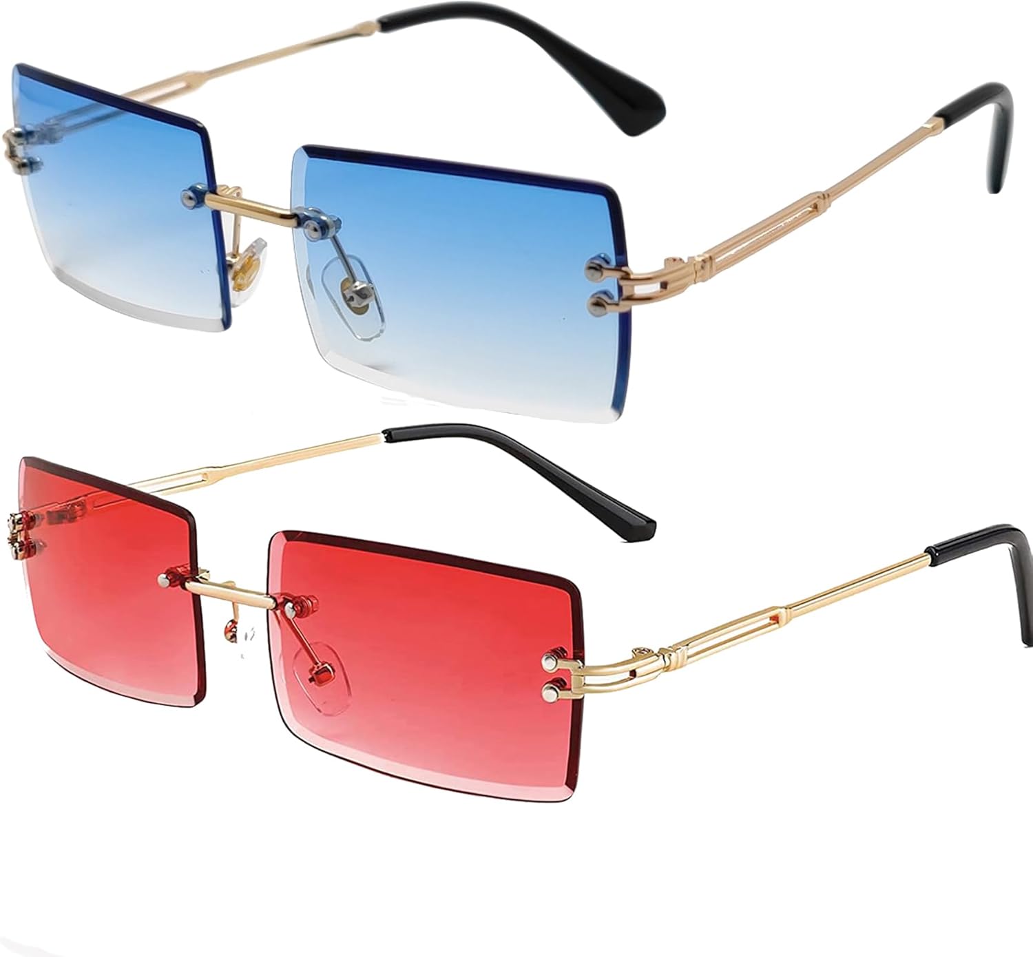 Прямоугольные солнцезащитные очки для женщин и мужчин, модные ретро-очки без оправы с тонированными линзами, стильные солнцезащитные очки 2025 года Mriendao, 2pc Blue+red
Прямоугольные солнцезащитные очки для женщин и мужчин, модные ретро-очки без оправы с тонированными линзами, стильные солнцезащитные очки 2025 года Mriendao, 2pc Blue+red