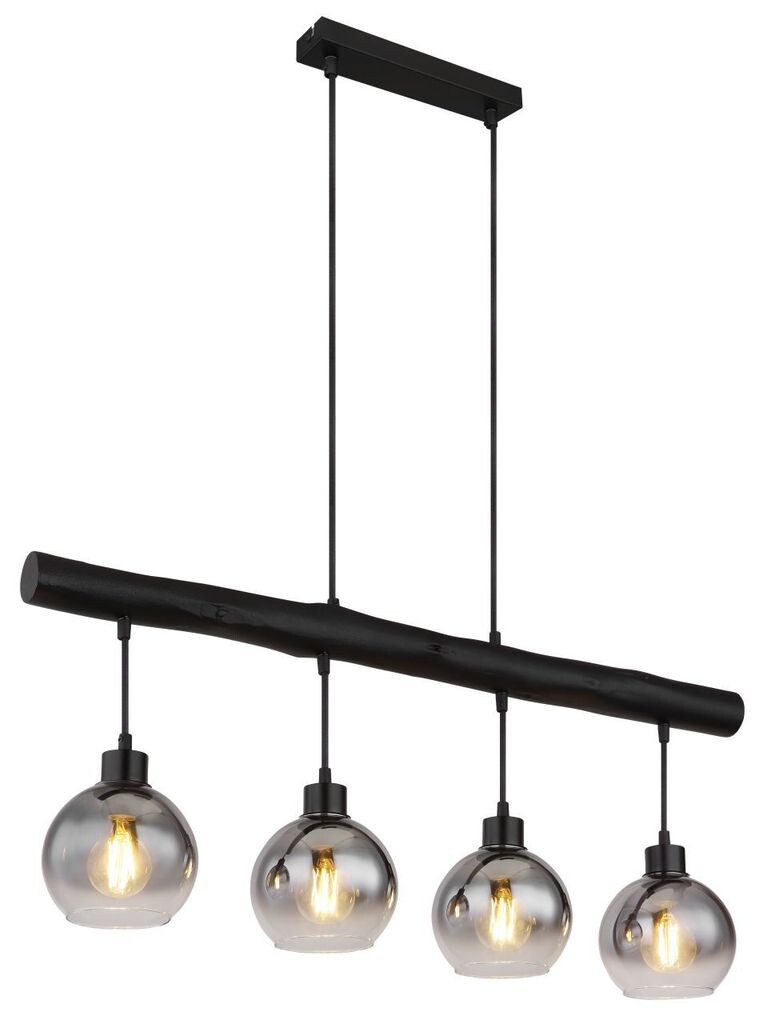 Подвесной светильник Globo Lighting, черный матовый металл, черное дерево, дымчатое стекло, прозрачный, кабель черный текстильный, регулируемый по высоте, ДxШxВ: 850x150x1200 мм, без 4x E27 40 Вт 230 В.
Подвесной светильник Globo Lighting, черный матовый металл, черное дерево, дымчатое стекло, прозрачный, кабель черный текстильный, регулируемый по высоте, ДxШxВ: 850x150x1200 мм, без 4x E27 40 Вт 230 В.