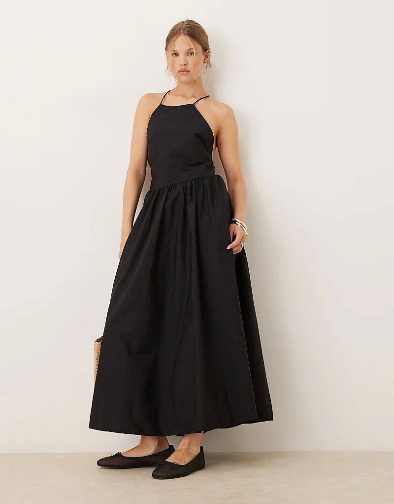 Платье миди Mango из высококачественного хлопка с заниженной талией и высоким воротом, черное
Платье миди Mango из высококачественного хлопка с заниженной талией и высоким воротом, черное