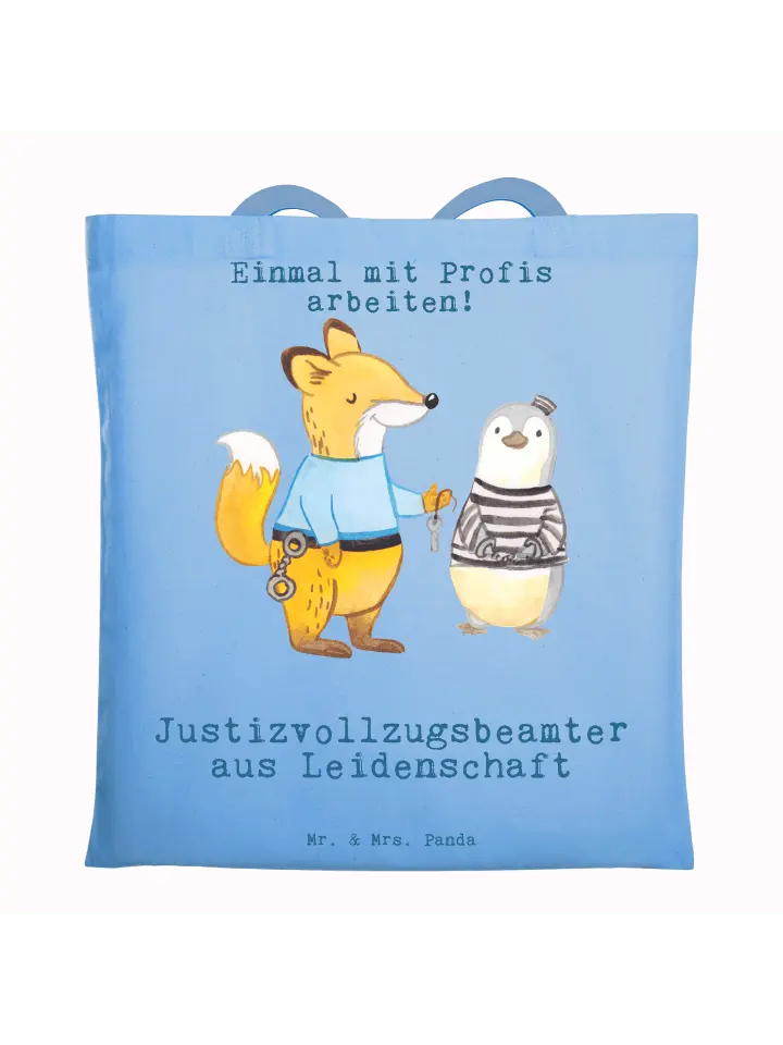 Сумка для переноски Mr & Mrs Panda Justizvollzugsbeamter Leidenschaft, небесно-синий
Сумка для переноски Mr & Mrs Panda Justizvollzugsbeamter Leidenschaft, небесно-синий