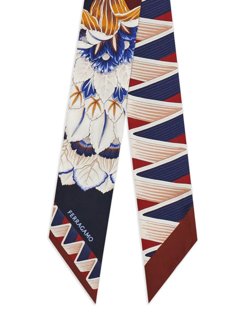 Шелковый шарф с цветочным принтом Ferragamo, синий
Шелковый шарф с цветочным принтом Ferragamo, синий
