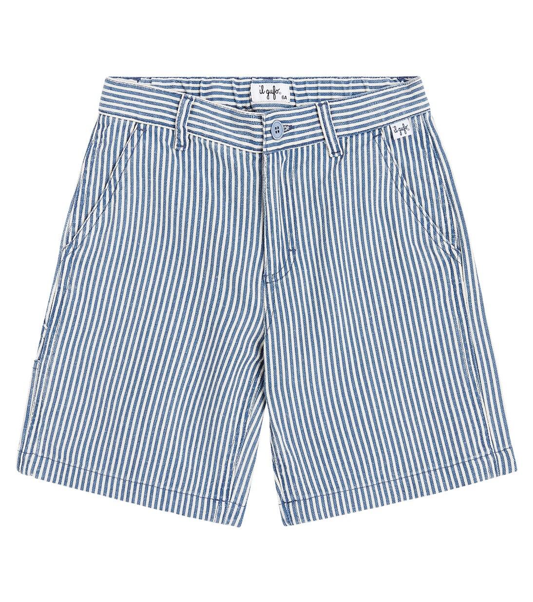 Полосатые шорты-бермуды из хлопка и льна Il Gufo, Denim Blue
Полосатые шорты-бермуды из хлопка и льна Il Gufo, Denim Blue