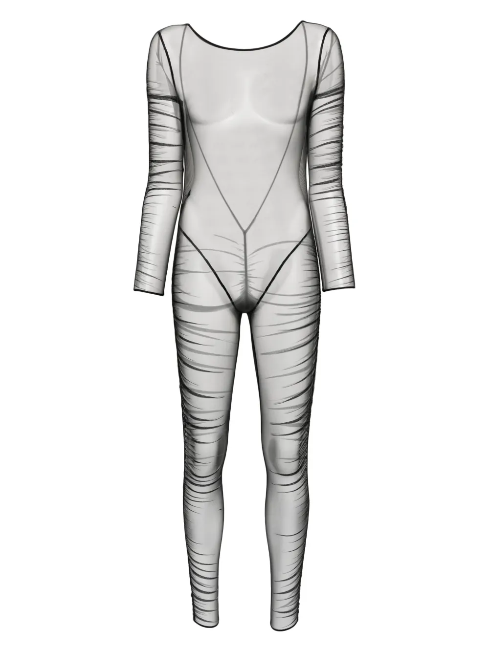 Прозрачный комбинезон со сборками Maison Close, черный
Прозрачный комбинезон со сборками Maison Close, черный