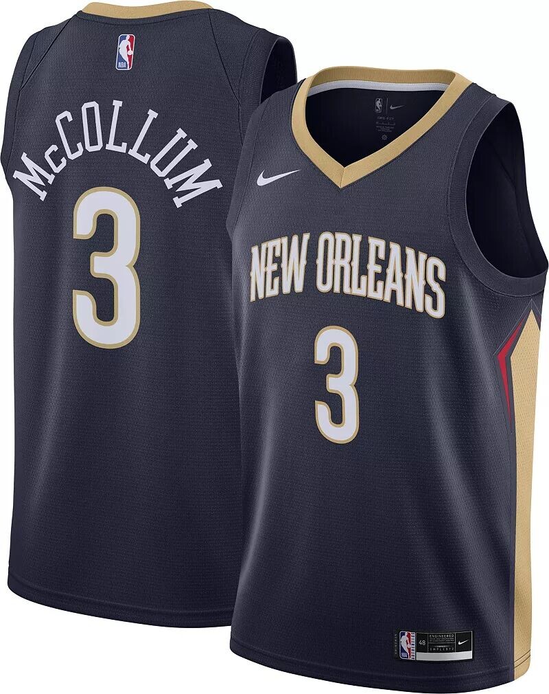 Мужская темно-синяя майка Nike New Orleans Pelicans CJ McCollum #3 Dri-FIT Swingman
Мужская темно-синяя майка Nike New Orleans Pelicans CJ McCollum #3 Dri-FIT Swingman