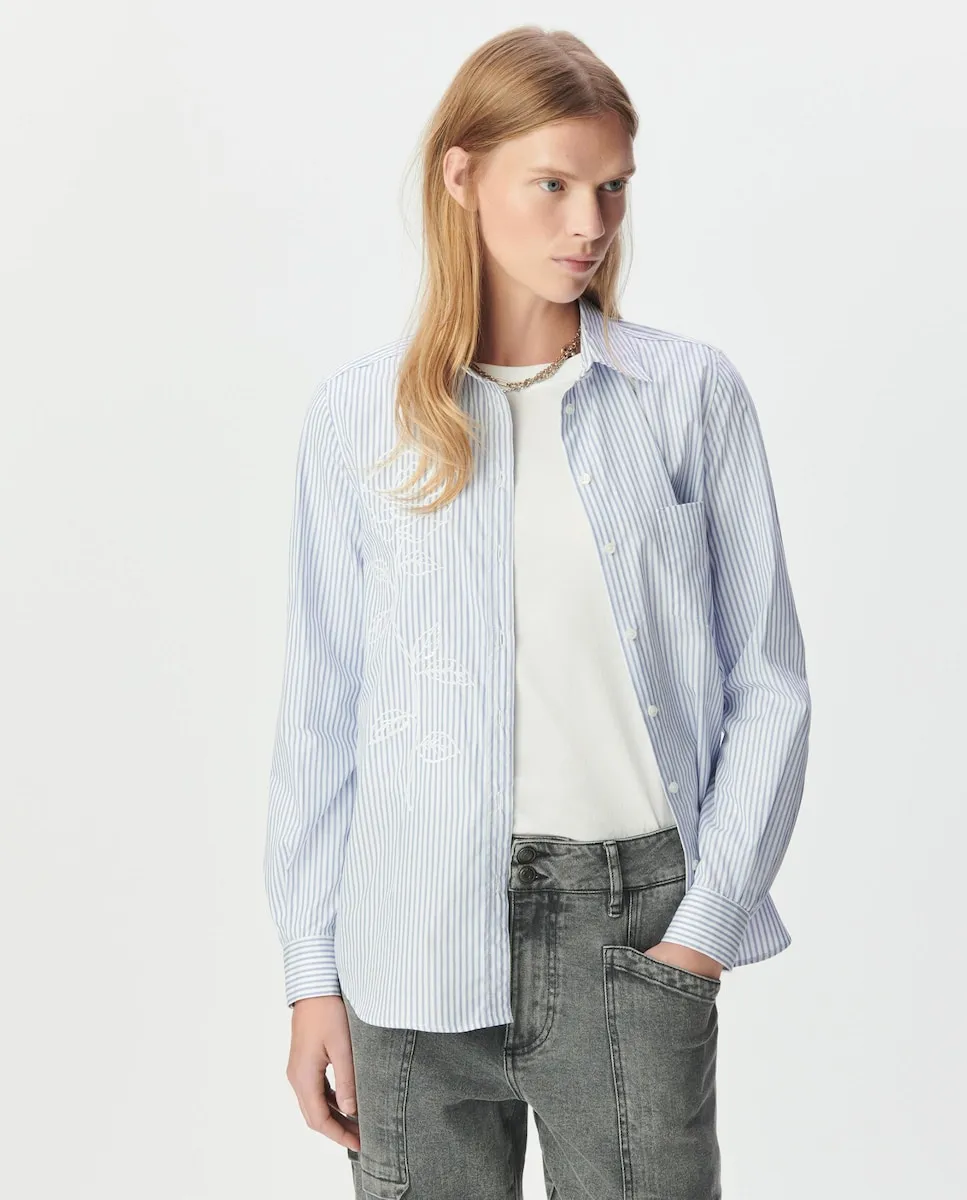 Женская рубашка в полоску с цветочной вышивкой IKKS, белый/синий
Женская рубашка в полоску с цветочной вышивкой IKKS, белый/синий