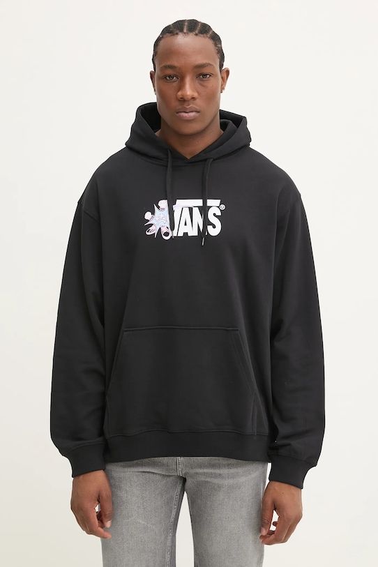 Хлопковая толстовка Vans, черный 
Хлопковая толстовка Vans, черный