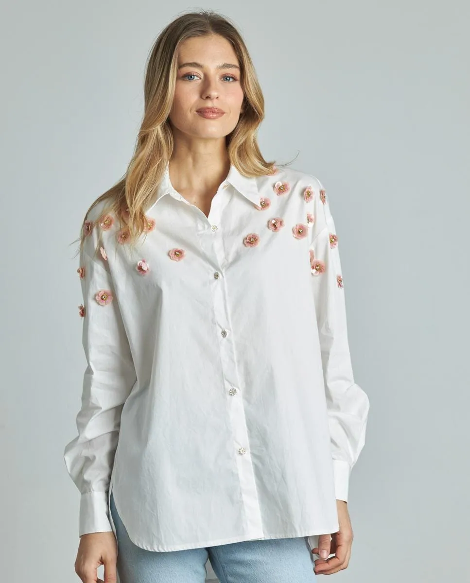 Женская рубашка с длинными рукавами и цветочным узором Alma en Pena, белый
Женская рубашка с длинными рукавами и цветочным узором Alma en Pena, белый
