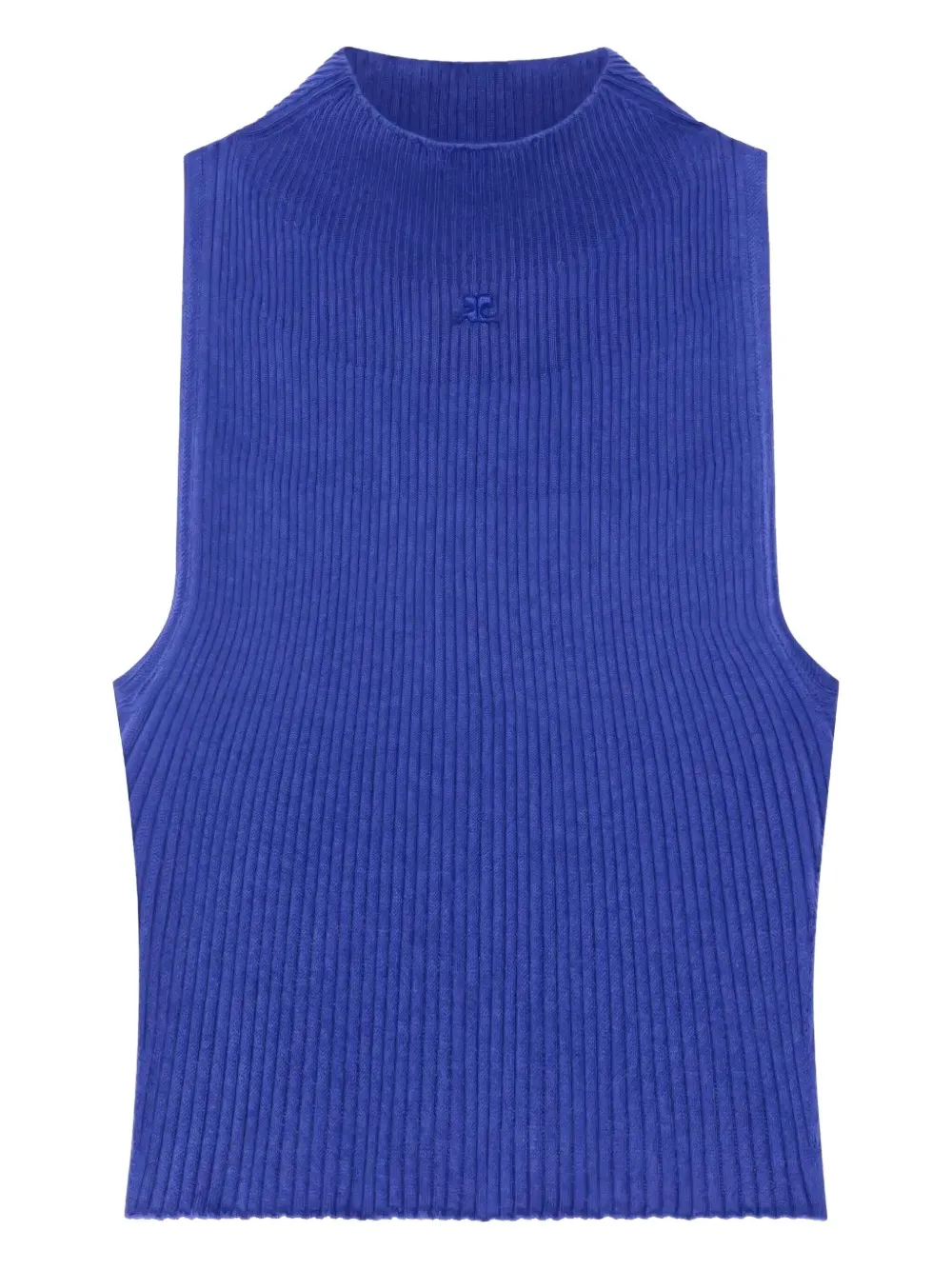 Ребристый топ с высоким воротом Courrèges, синий
Ребристый топ с высоким воротом Courrèges, синий