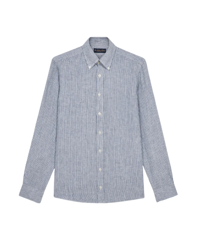 Повседневная льняная рубашка в синюю полоску Brooks Brothers, синий
Повседневная льняная рубашка в синюю полоску Brooks Brothers, синий