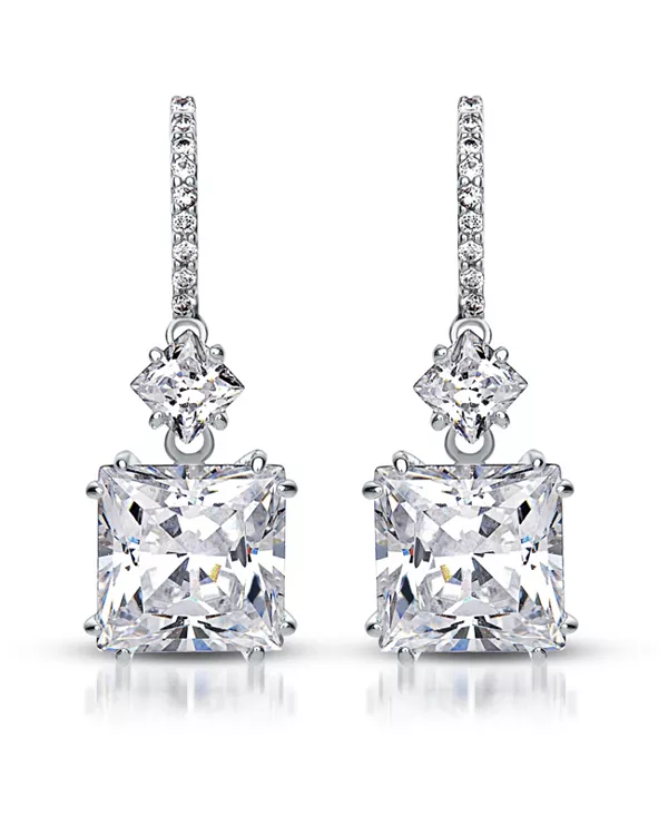 Серьги-Подвески квадратной формы синего цвета из стерлингового серебра 18 карат с розовым покрытием и кубическим цирконием Genevive, clear
Серьги-Подвески квадратной формы синего цвета из стерлингового серебра 18 карат с розовым покрытием и кубическим цирконием Genevive, clear