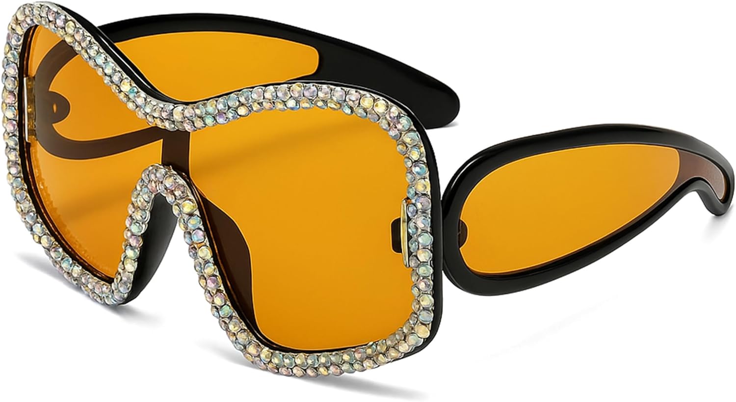 bullabulling Большие солнцезащитные очки с блестками для женщин и мужчин, модные цельные очки для спорта на открытом воздухе и вождения, защита от УФ-излучения UV400, Orange
bullabulling Большие солнцезащитные очки с блестками для женщин и мужчин, модные цельные очки для спорта на открытом воздухе и вождения, защита от УФ-излучения UV400, Orange