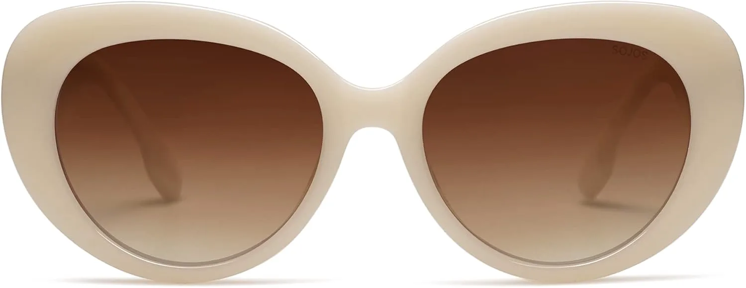 Солнцезащитные очки SOJOS Retro Cat Eye с поляризацией, винтажный стиль, модные дизайнерские солнцезащитные очки с защитой от УФ-излучения, модель SJ2261, Cream/Brown
Солнцезащитные очки SOJOS Retro Cat Eye с поляризацией, винтажный стиль, модные дизайнерские солнцезащитные очки с защитой от УФ-излучения, модель SJ2261, Cream/Brown