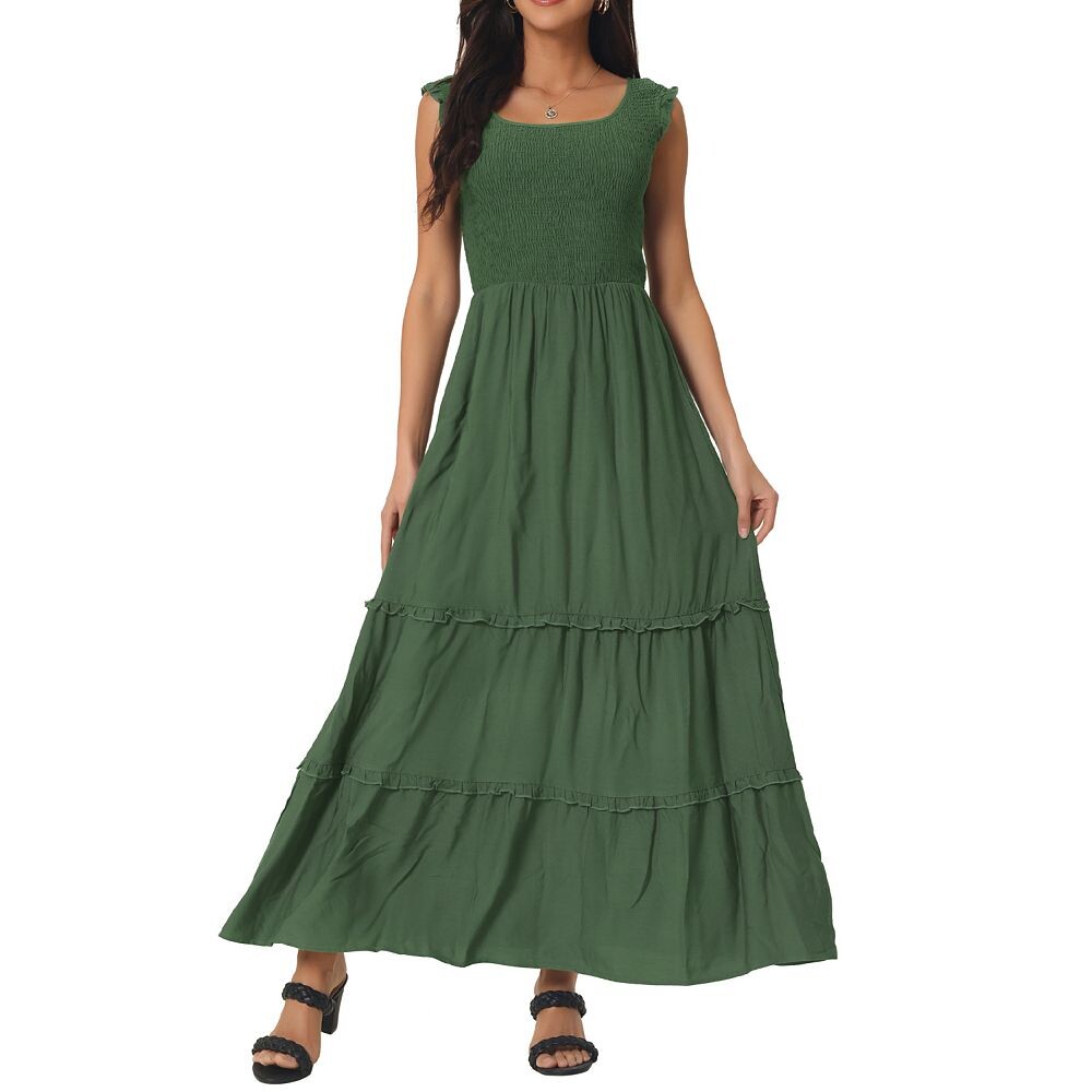 Женское летнее платье без рукавов с круглым вырезом и рюшами, повседневное платье макси с карманами Seta T, цвет Army Green
Женское летнее платье без рукавов с круглым вырезом и рюшами, повседневное платье макси с карманами Seta T, цвет Army Green