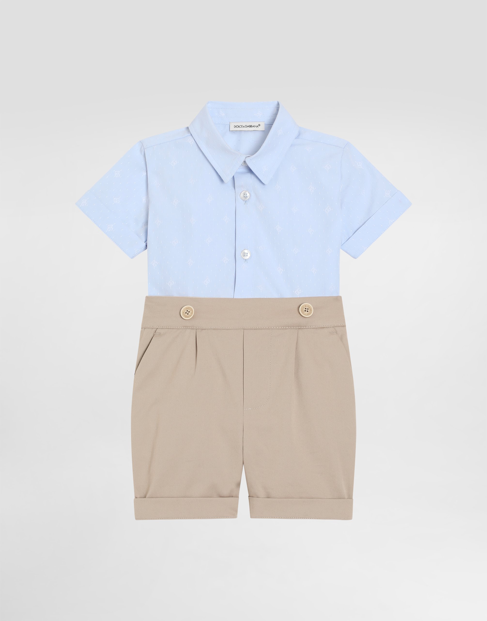 Комбинезон из габардина и жаккарда в горошек с логотипом DG и нашивкой Dolce&Gabbana, мультиколор
Комбинезон из габардина и жаккарда в горошек с логотипом DG и нашивкой Dolce&Gabbana, мультиколор