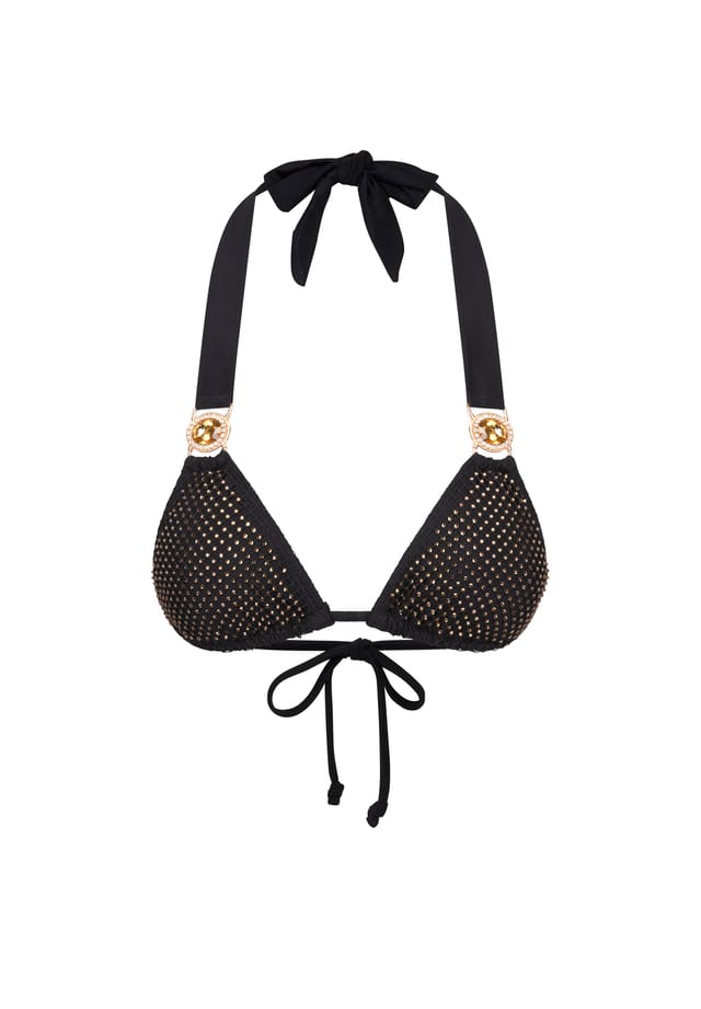 Верх бикини Private Island с отделкой из сверкающих камней Moda Minx, черный
Верх бикини Private Island с отделкой из сверкающих камней Moda Minx, черный