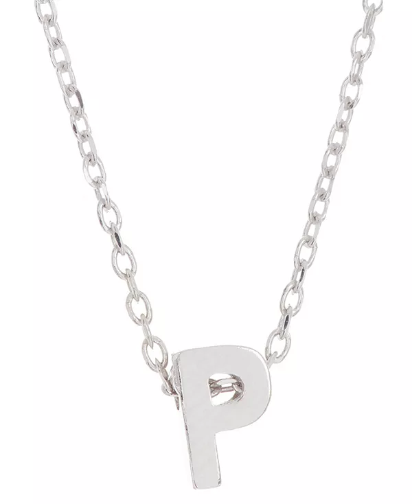 Миниатюрное ожерелье с родиевым покрытием в форме инициала «А», 16 дюймов + удлинитель 2 дюйма Adornia, p