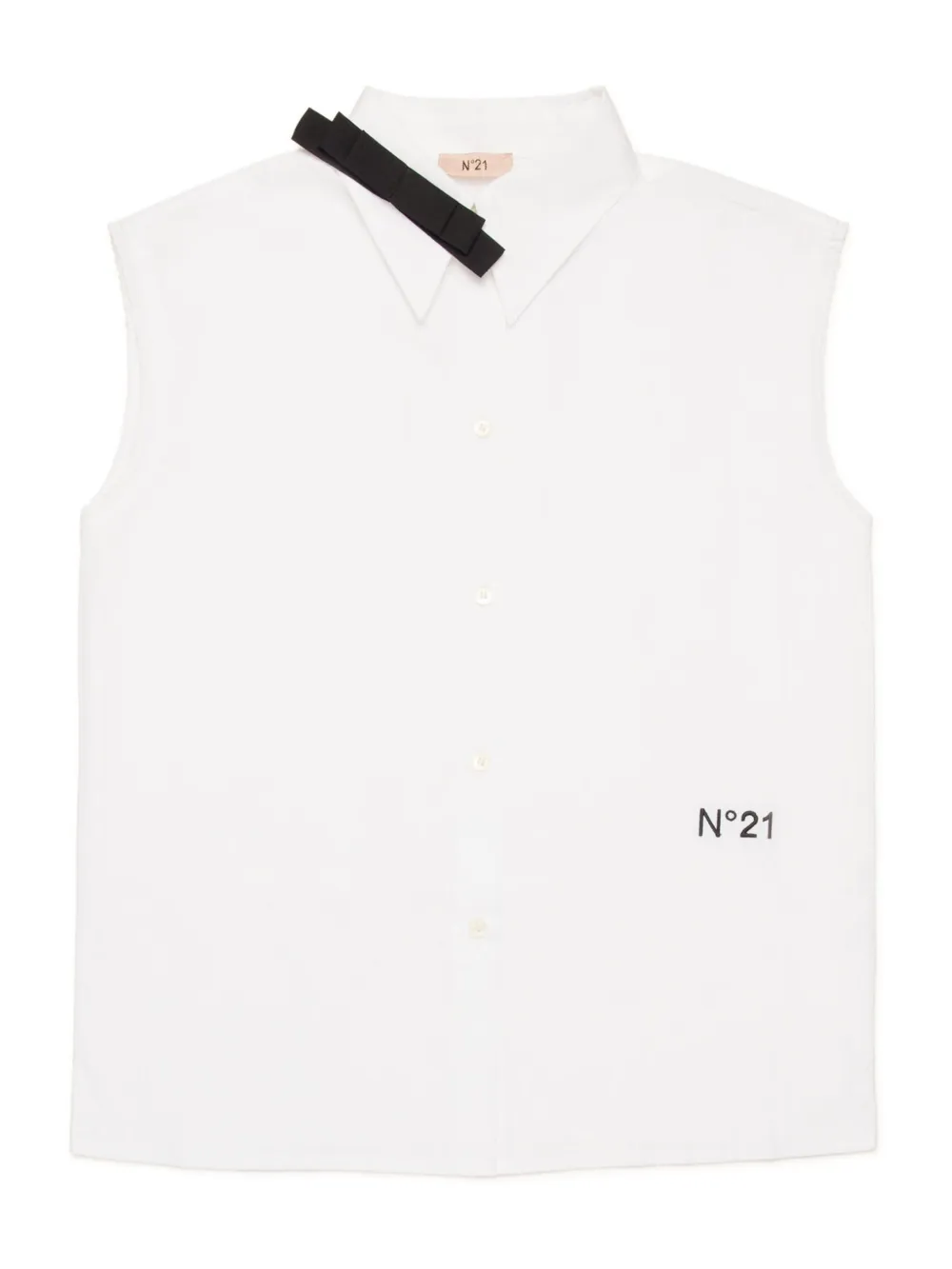 Топ с вышитым логотипом Nº21 Kids, белый 
Топ с вышитым логотипом Nº21 Kids, белый