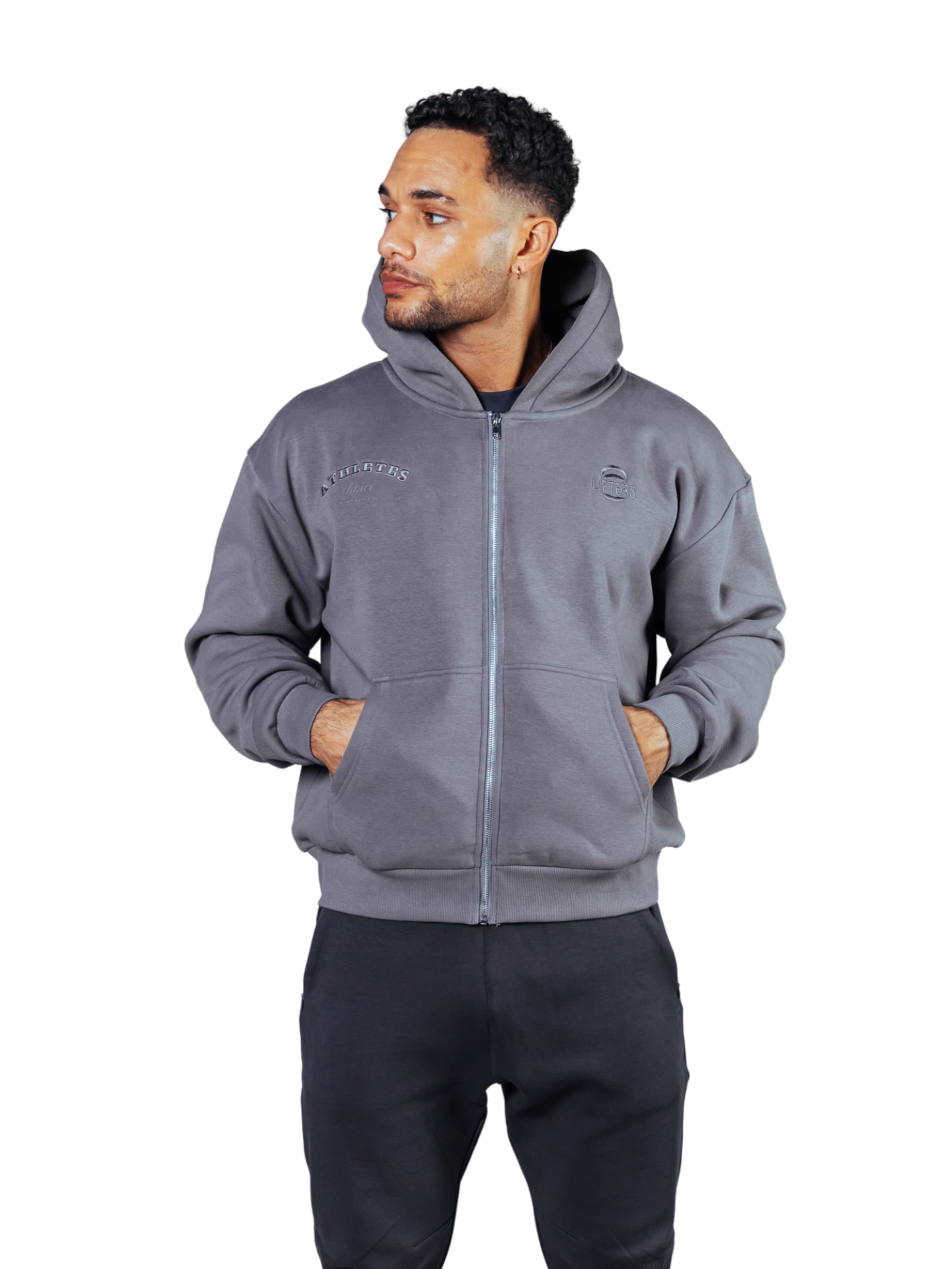 Lifters Толстовка с молнией 'Athletes Choice Zip Hoodie Unisex' в светло-сером цвете
Lifters Толстовка с молнией 'Athletes Choice Zip Hoodie Unisex' в светло-сером цвете