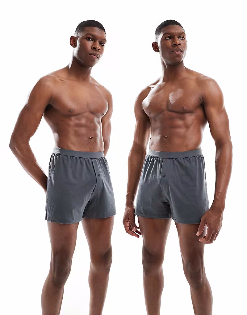 ASOS DESIGN 2 пары трикотажных боксеров в темном оттенке
ASOS DESIGN 2 пары трикотажных боксеров в темном оттенке