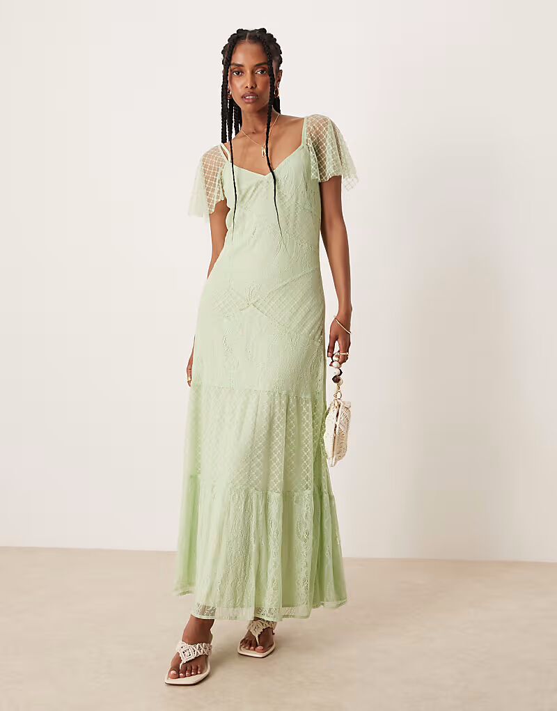 Платье макси с рукавами-крылышками и кружевными вставками ASOS DESIGN мятного цвета
Платье макси с рукавами-крылышками и кружевными вставками ASOS DESIGN мятного цвета