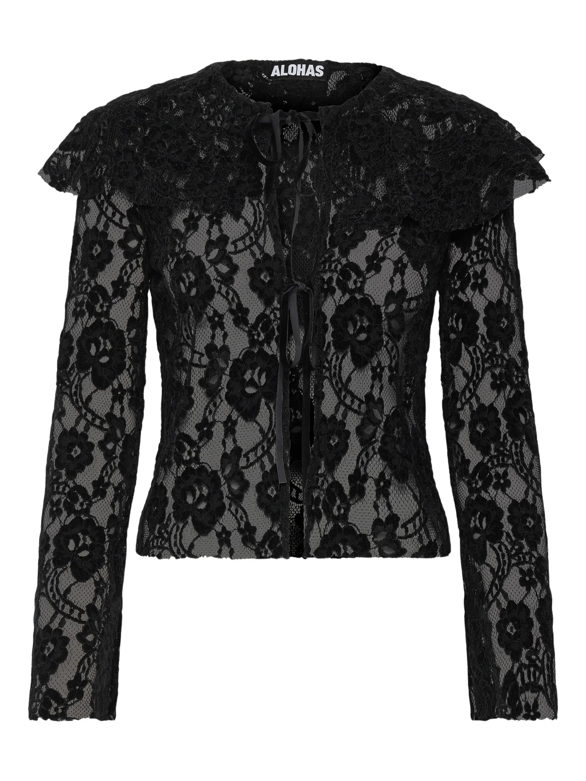 Топ с кружевными оборками Alohas, черный
Топ с кружевными оборками Alohas, черный