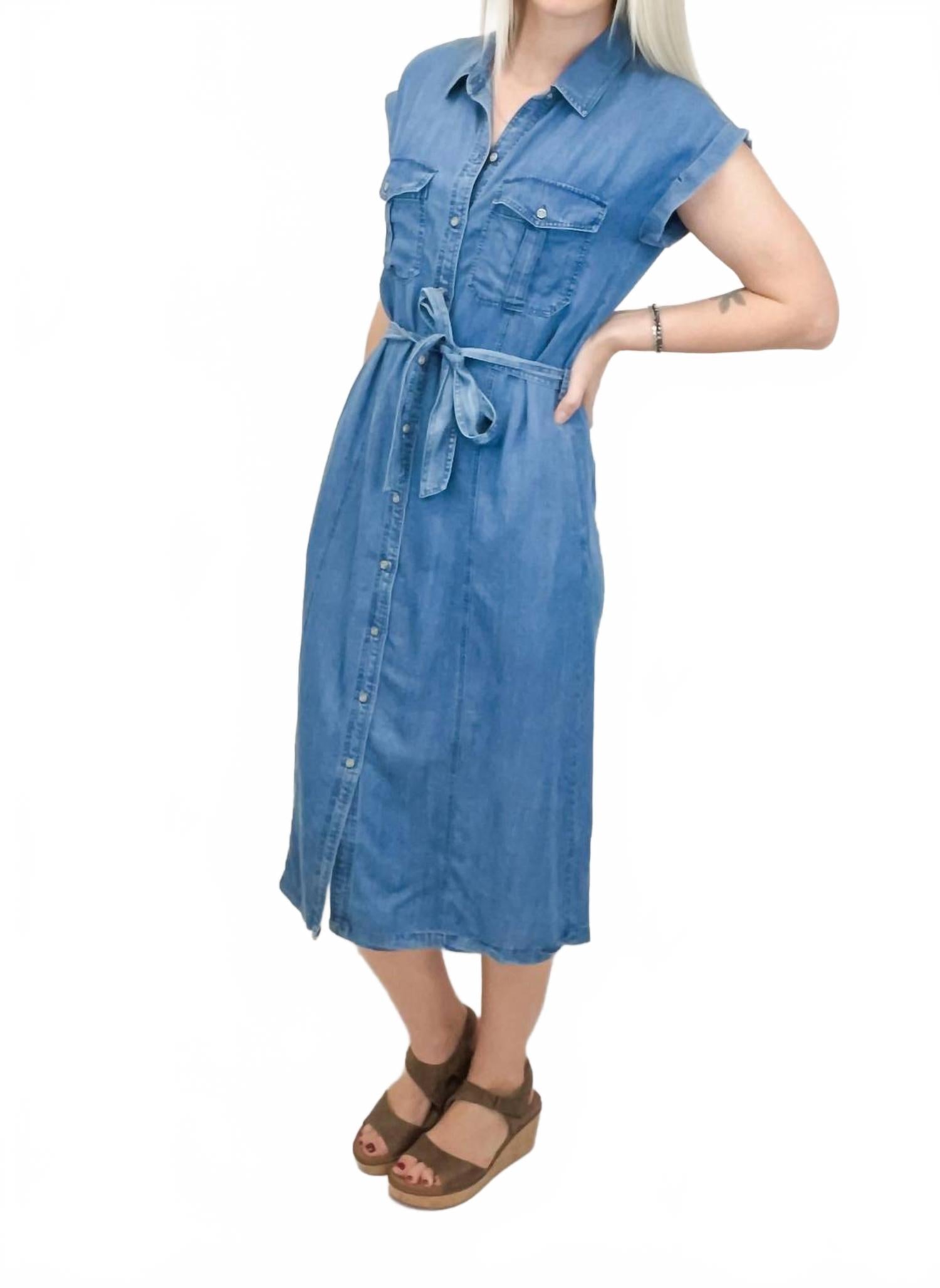 Тенсел платье миди в синем цвете Be cool 
Тенсел платье миди в синем цвете Be cool