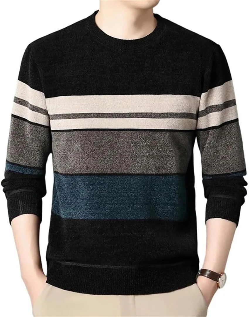 Мужской свитер из канекорона в полоску, мягкий и теплый
Мужской свитер из канекорона в полоску, мягкий и теплый