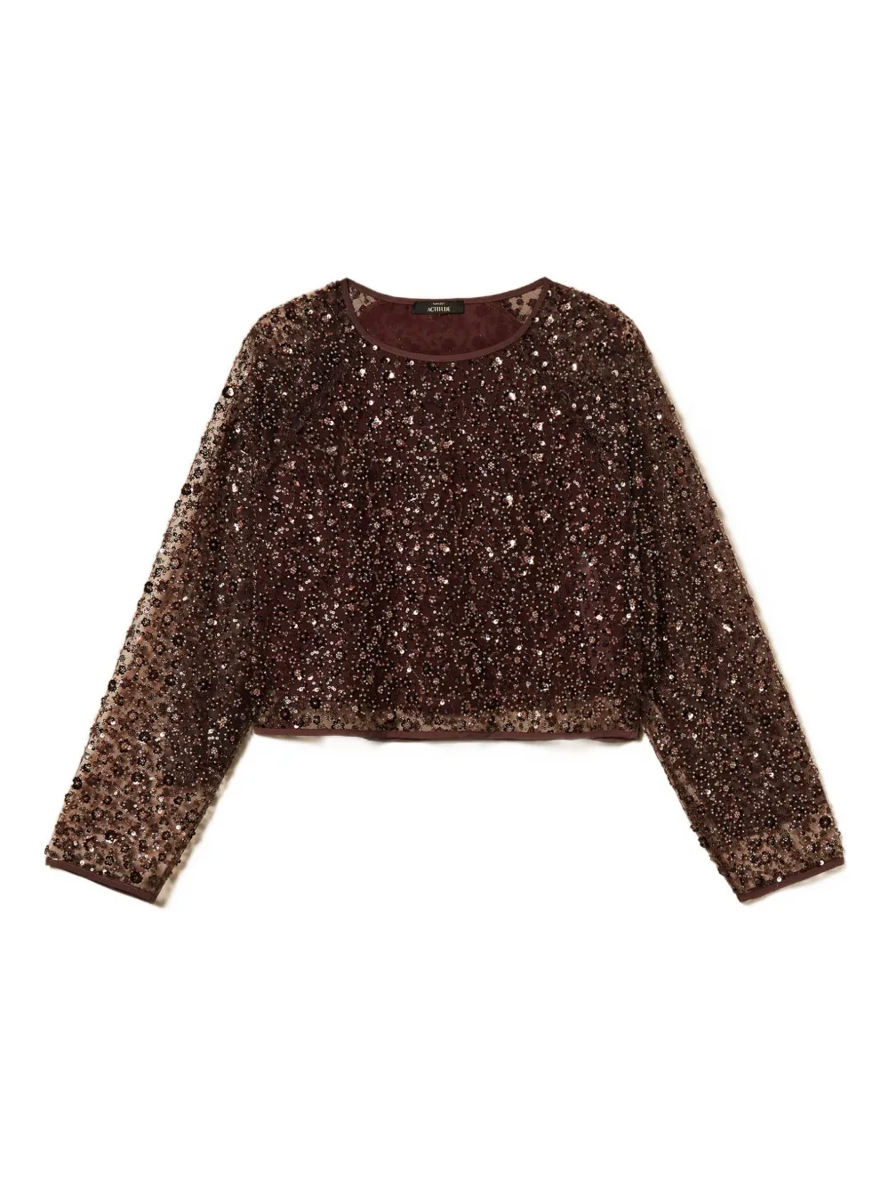 Блузка из тюля с пайетками TWINSET, коричневый
Блузка из тюля с пайетками TWINSET, коричневый