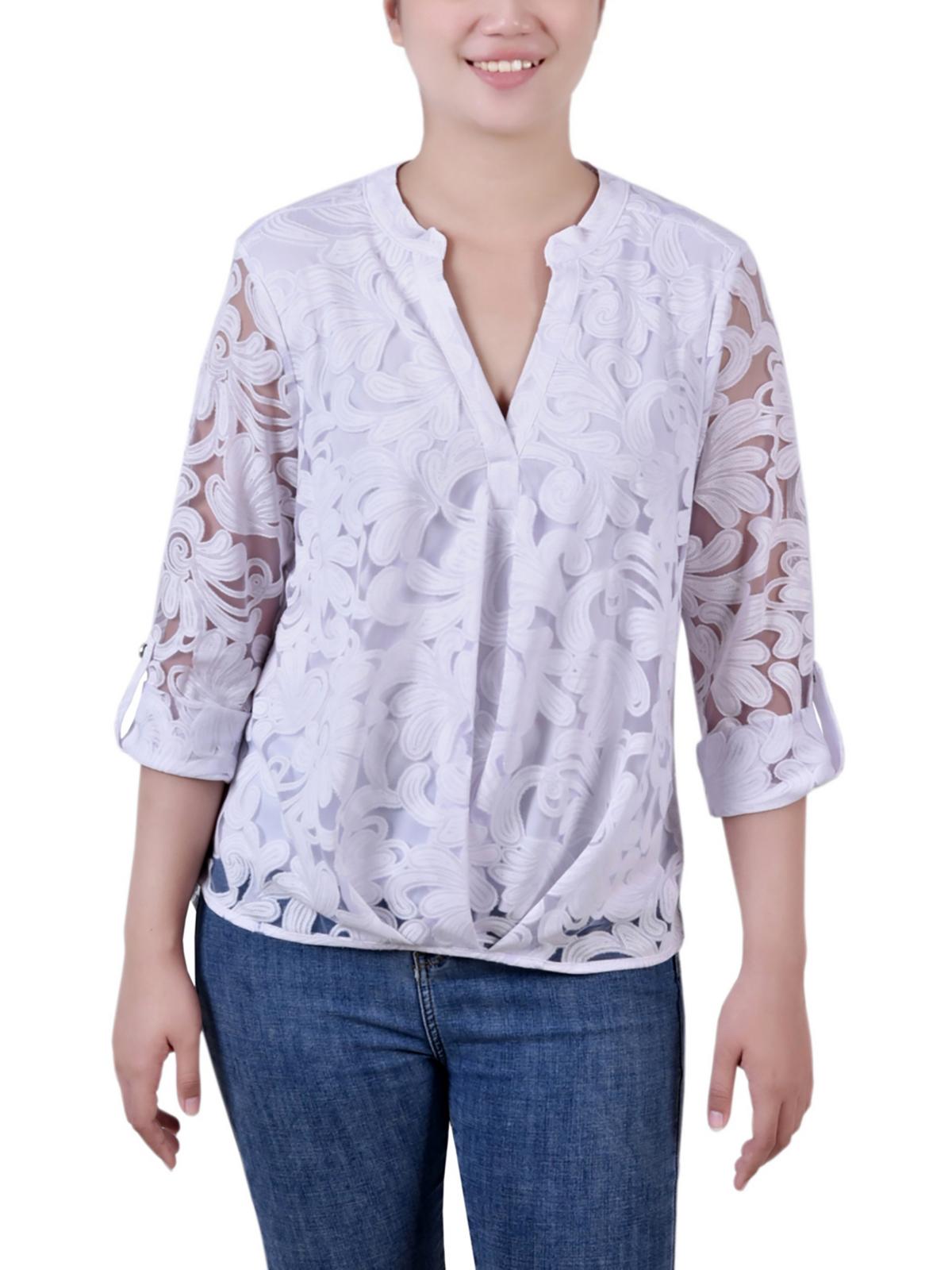 Женская блузка Petites Burnout с разрезом на шее NY Collection, цвет white scrolleaf
Женская блузка Petites Burnout с разрезом на шее NY Collection, цвет white scrolleaf