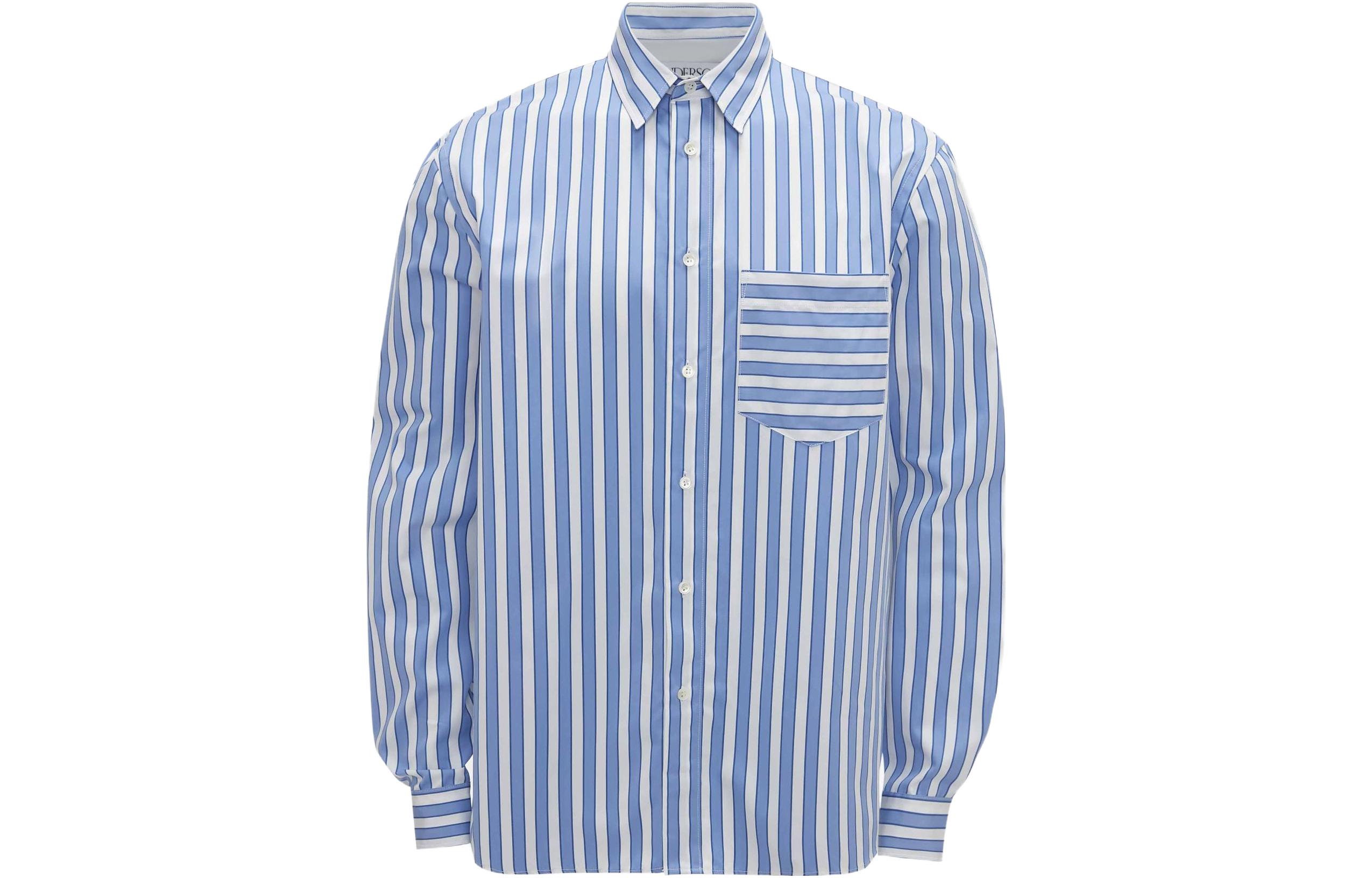 Классическая рубашка в стиле пэчворк с полосками JW Anderson, синий
Классическая рубашка в стиле пэчворк с полосками JW Anderson, синий