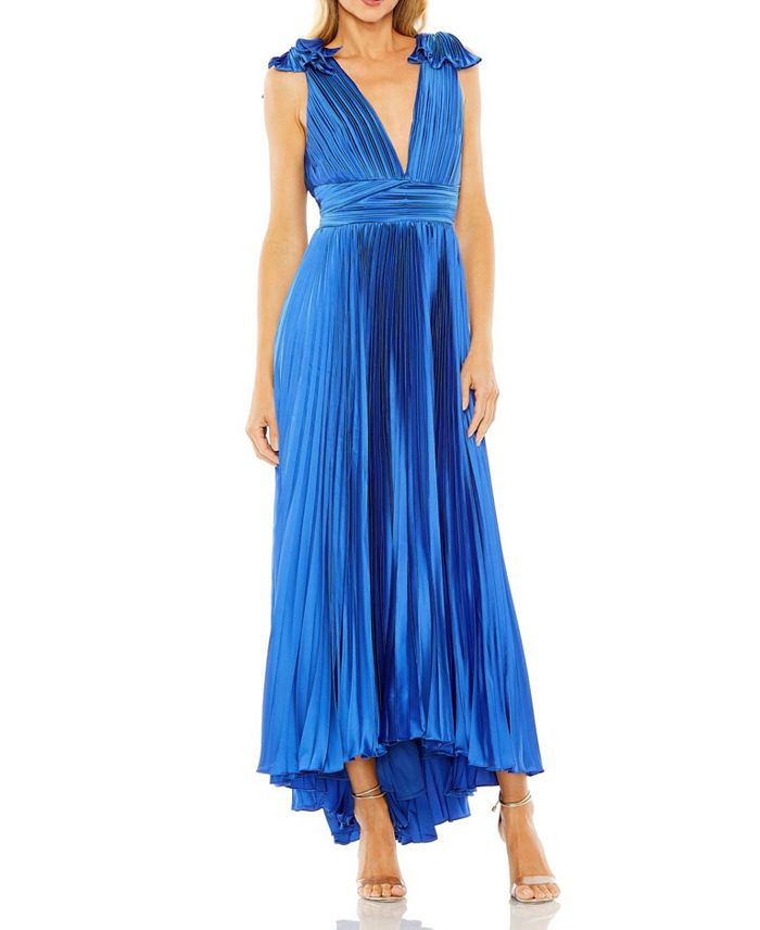 Женское плиссированное платье из джерси с глубоким декольте и рюшами на бретелях. Mac Duggal, синий
Женское плиссированное платье из джерси с глубоким декольте и рюшами на бретелях. Mac Duggal, синий
