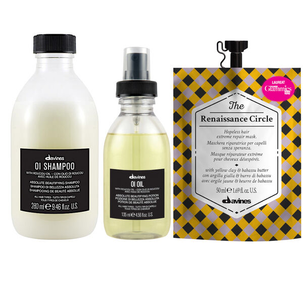 Набор для всех типов волос: шампунь, 280 мл + масло, 135 мл + восстанавливающая маска, 50 мл Davines Oi oil
Набор для всех типов волос: шампунь, 280 мл + масло, 135 мл + восстанавливающая маска, 50 мл Davines Oi oil