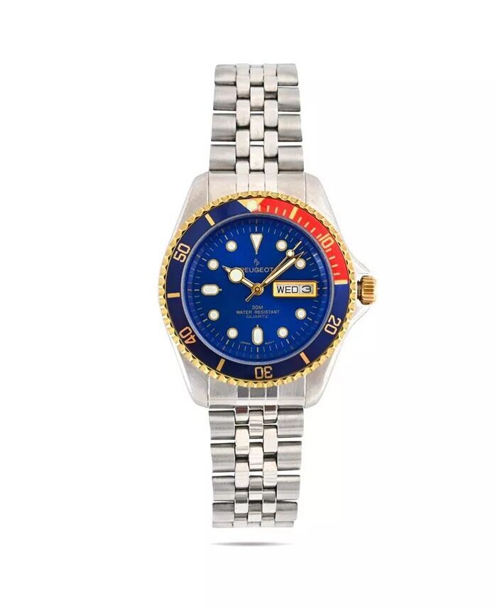 Мужские часы с круглым календарем, вращающимся безелем и браслетом из нержавеющей стали Peugeot, серебро
Мужские часы с круглым календарем, вращающимся безелем и браслетом из нержавеющей стали Peugeot, серебро