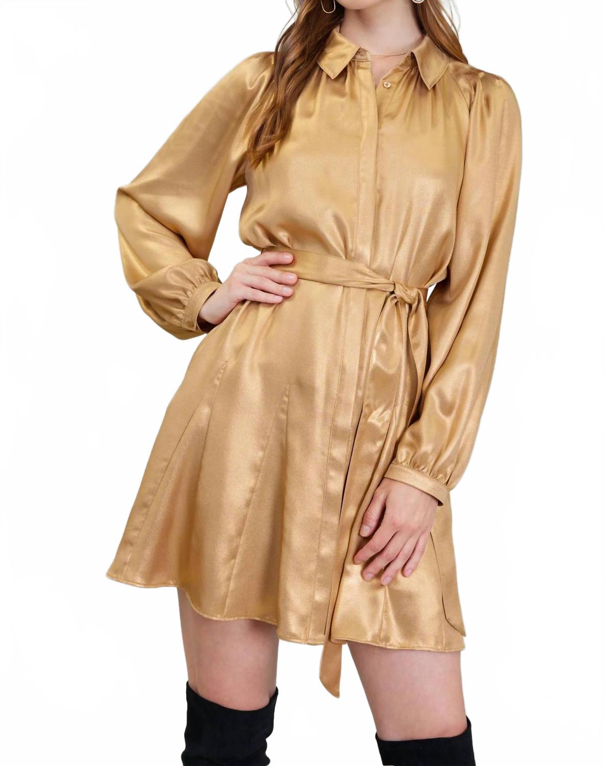 Мини-платье Amaya с поясом в золотом цвете Current air
Мини-платье Amaya с поясом в золотом цвете Current air