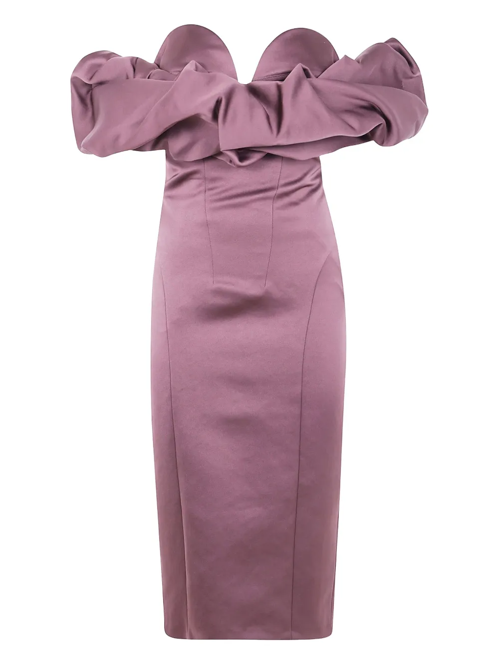 Платье с открытыми плечами и рукавами-буфами Elisabetta Franchi, фиолетовый
Платье с открытыми плечами и рукавами-буфами Elisabetta Franchi, фиолетовый