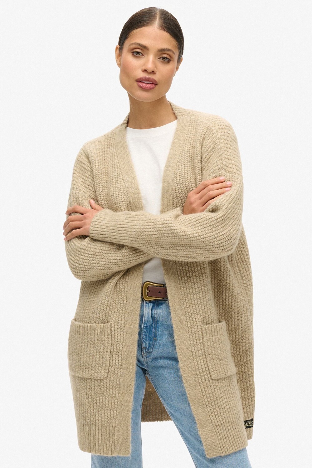 Длинный вязаный кардиган Essential Superdry, коричневый
Длинный вязаный кардиган Essential Superdry, коричневый