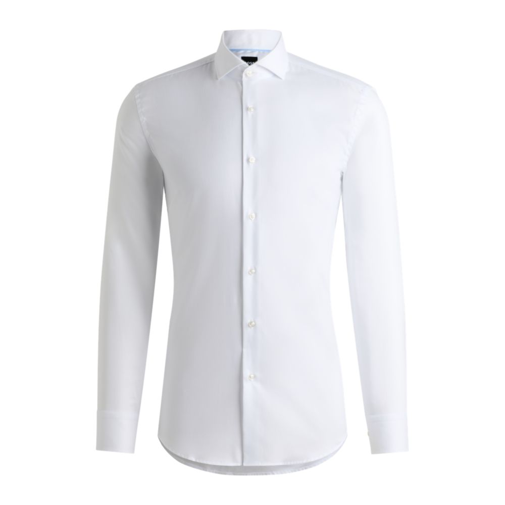 Рубашка облегающего кроя из структурированного хлопка BOSS, белый
Рубашка облегающего кроя из структурированного хлопка BOSS, белый