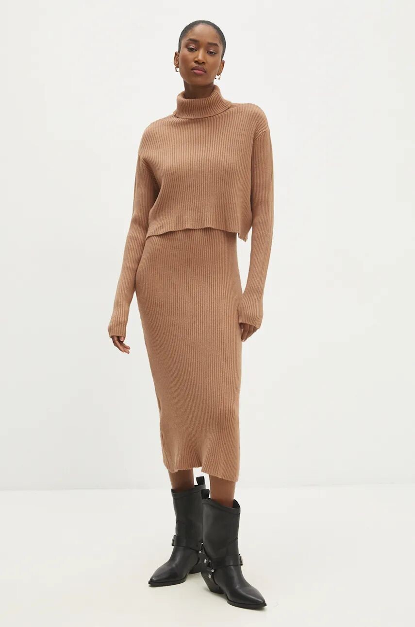 Платье и свитер Answear Lab, коричневый
Платье и свитер Answear Lab, коричневый